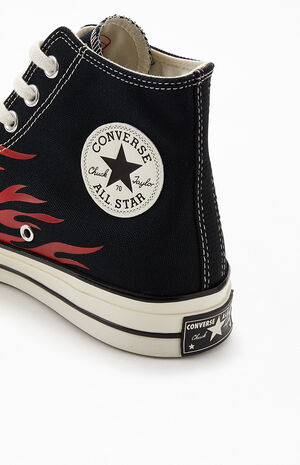 Converse Black Chuck 70 Flame Print High Top Shoes | PacSun Converse Black Chuck 70 Flame Print High Top Shoes | PacSun