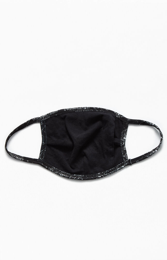 Black Paisley Face Mask