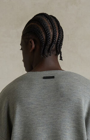 Concrete Heather Merino Wool Short Sleeve Knit T-Shirt image number 5