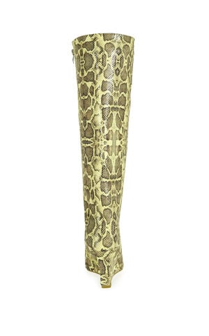 Women's Kenya Yellow Snake Wedge Boots image number 3