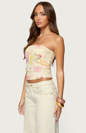 Cicilla Vintage Mixed Print Tube Top image number 2