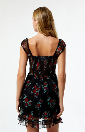Floral Mesh Mini Dress image number 4