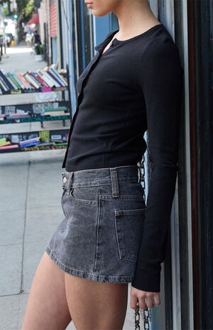 Black Soft Button Down Cardigan image number 2