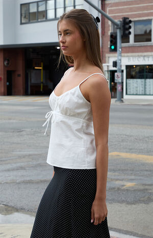 White Tonal Stripe Tiffany Tank Top image number 2