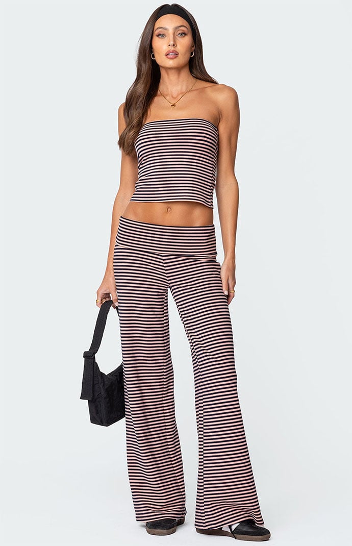 Edikted Lilah Striped Fold Over Pants | PacSun