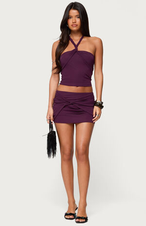 Maggi Knotted Mesh Mini Skirt image number 5