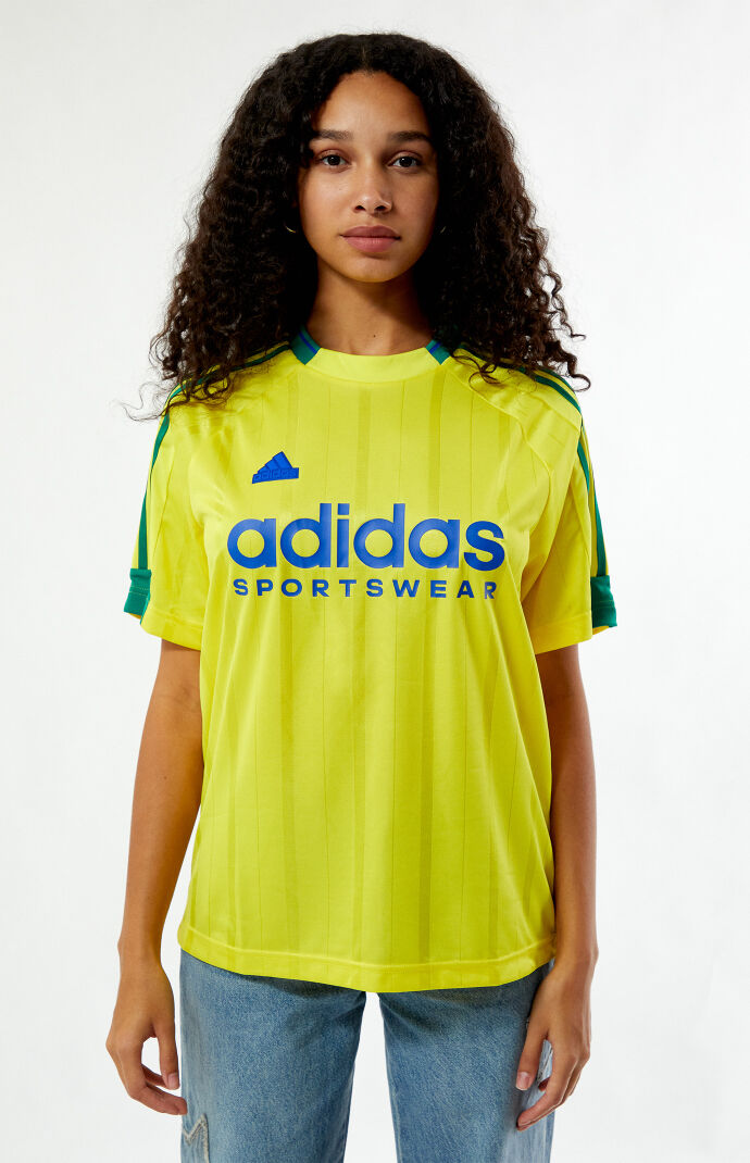 Adidas yellow t shirt women's hotsell