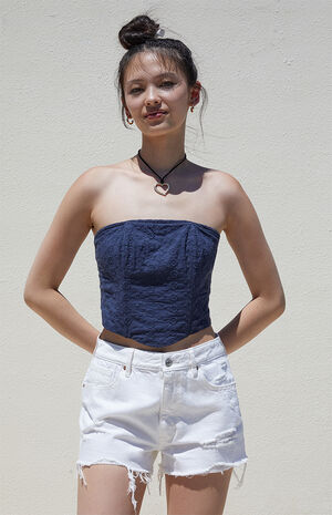 Aria Embroidered Strapless Corset image number 3