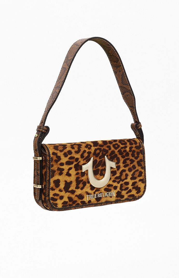 True Religion Snake and Leopard Horseshoe Flap Shoulder Bag