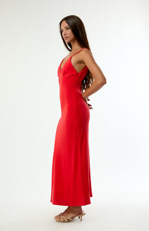 Sunny Days Linen Bias Midi Dress image number 3