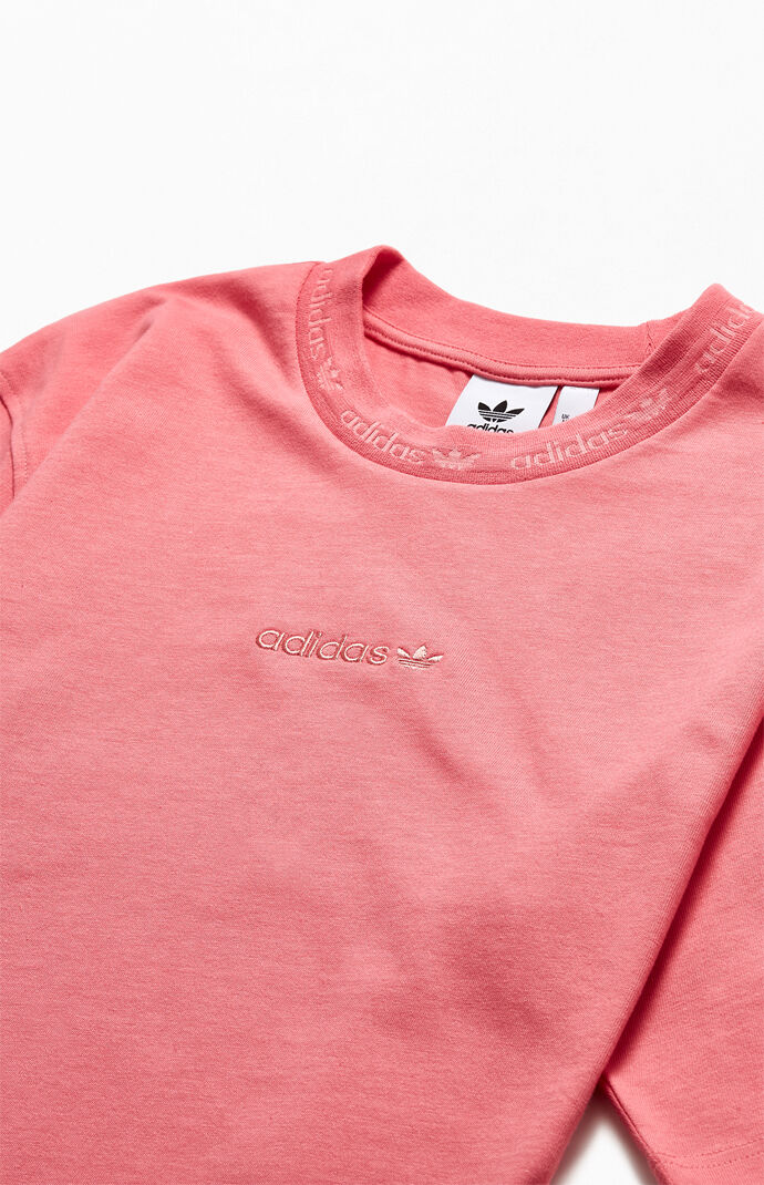 Pink Rib Detail T-Shirt