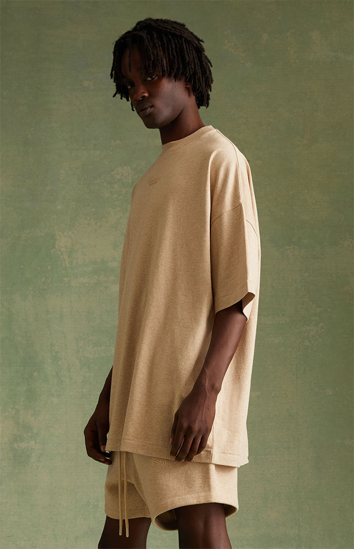 Fear of God Essentials Gold Heather T-Shirt | PacSun