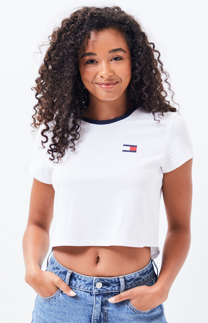 tommy cropped t shirt