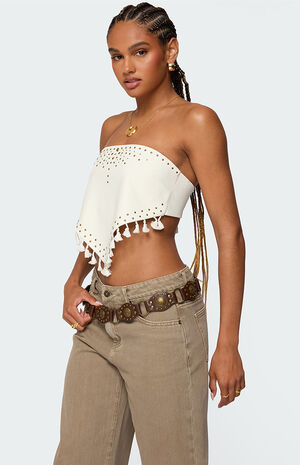 Stud and Tassel Handkerchief Top image number 3