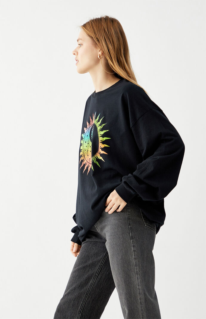 Neon Yin & Yang Sun Long Sleeve T-Shirt