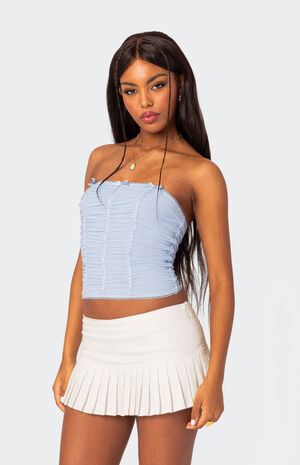 Veronika Ruched Mesh Tube Top image number 3