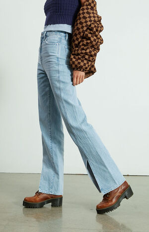 Eco Light Blue Twisted Seam Boyfriend Jeans image number 3