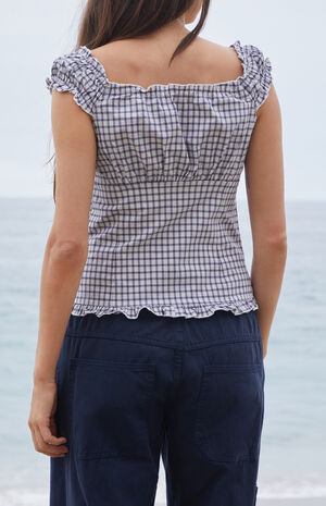 Blue Plaid Elena Top image number 3