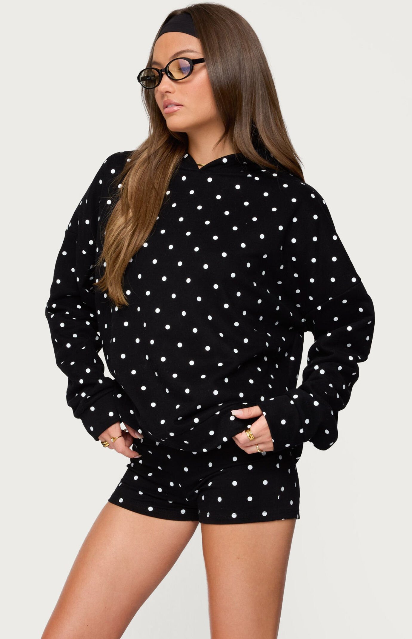 Edikted Chelsie Polka Dot Hoodie