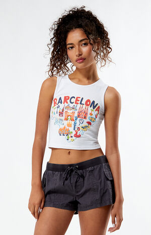 Charcoal Low Rise Cargo Shorts image number 2