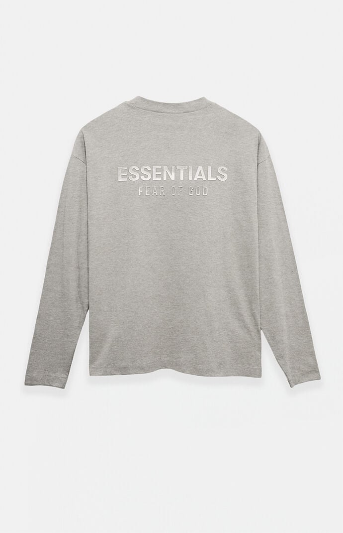 Fear of God ESSENTIALS Concrete Heather Classic Fit Long Sleeve T-Shirt