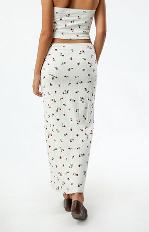 Ditsy Pointelle Midi Skirt image number 4