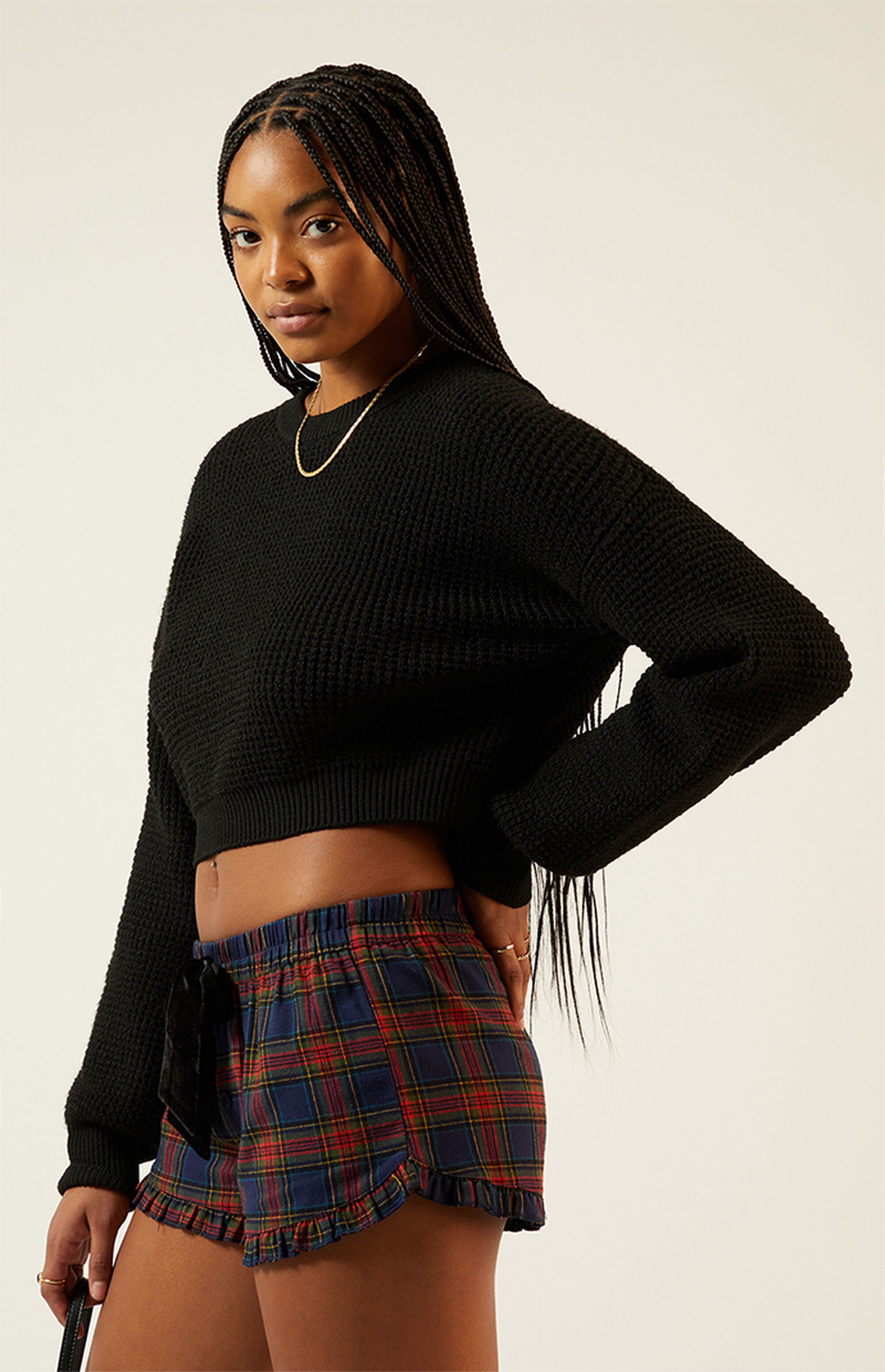 LA Hearts Velvet Tie Front Boxer Shorts | Pacsun