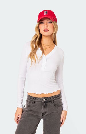 Emerson Button V Neck Top image number 1