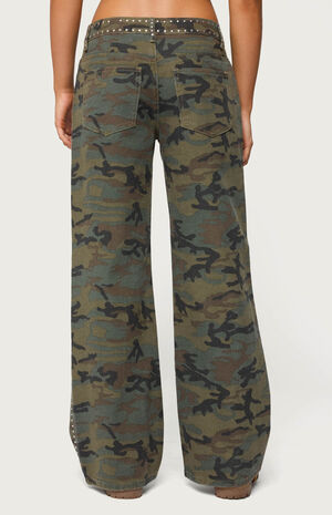 Quincy Studded Low Rise Baggy Jeans image number 3