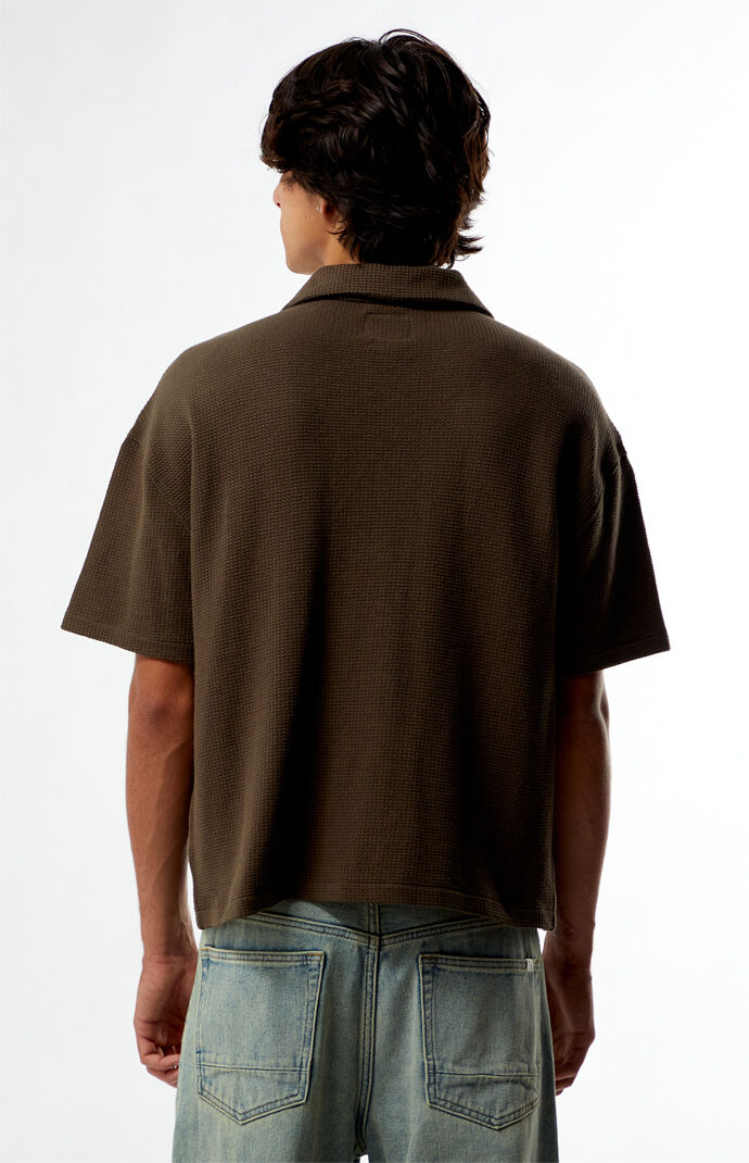 Pacsun Stone Solid Textured Oversized Camp Shirt