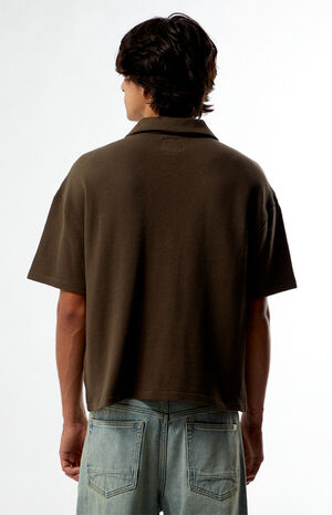 Stone Solid Textured Oversized Camp Shirt image number 3