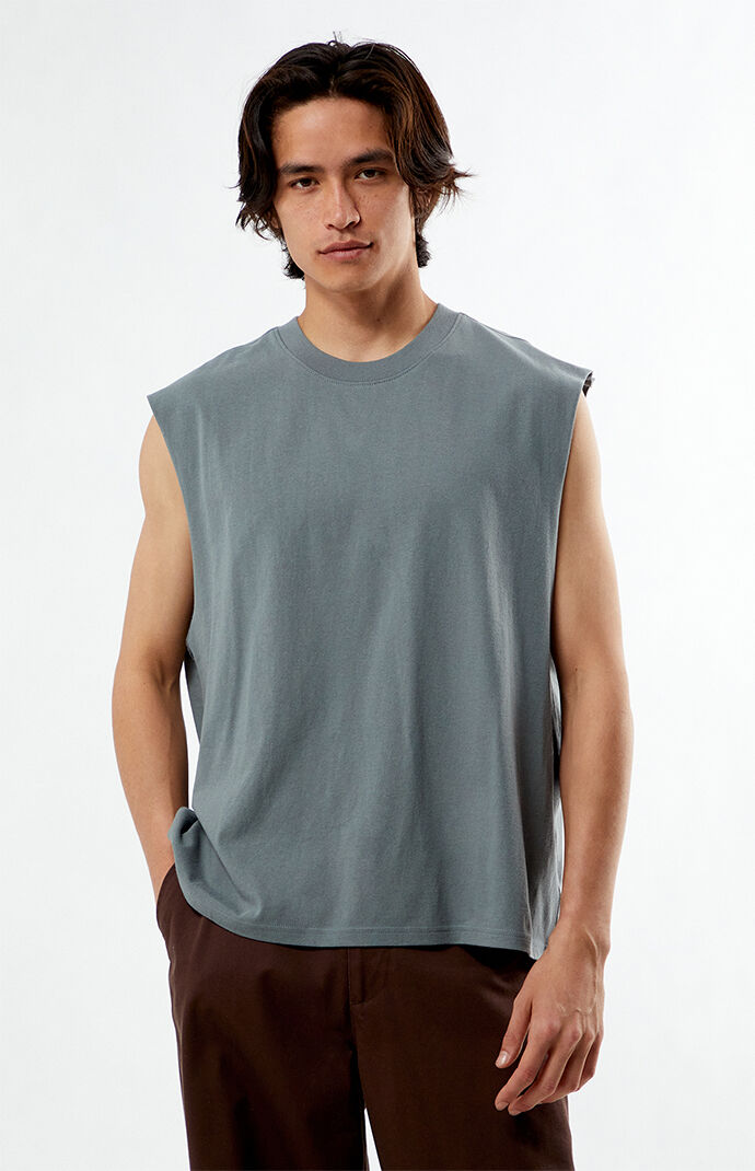 Pacsun Gray Cut Off Muscle T-Shirt | PacSun