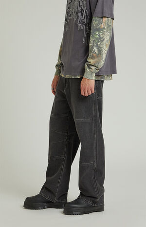 Black Wash Baggy Jeans image number 4
