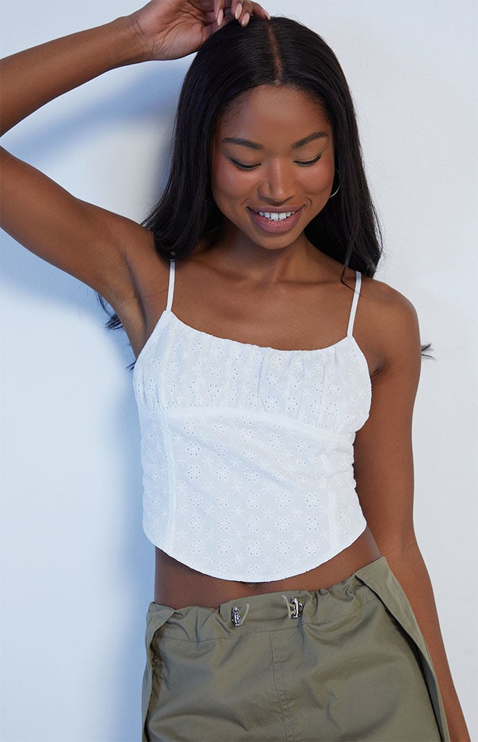 Eyelet bustier online top