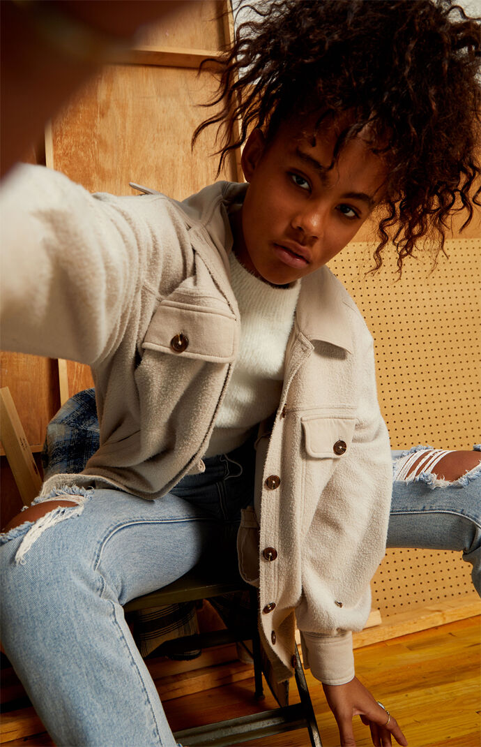 Pacsun homecoming button cheap down jacket