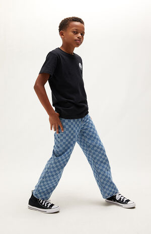Checkered Wide Leg Jeans image number 6