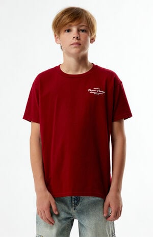 x Pacsun Kids Burgundy Curatorial T-Shirt image number 1