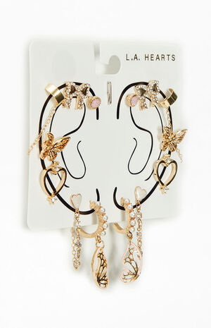 7 Pack Butterfly Earrings image number 2