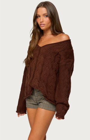 Inga Oversized Cable Knit Sweater image number 2