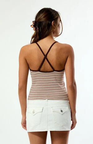 Elle Easy V-Neck Striped Tank Top image number 4