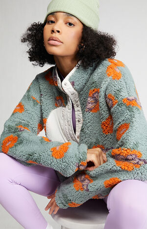 Butterfly Garden Half Snap Sherpa Sweatshirt image number 2