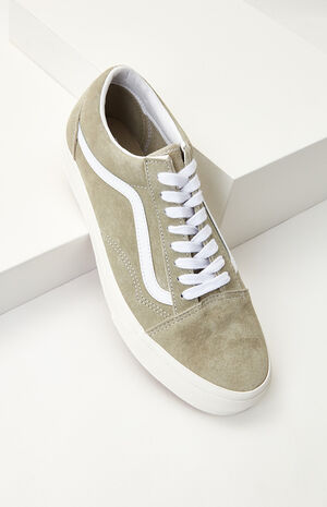Moss Gray UA Old Skool Pig Suede Shoes image number 1