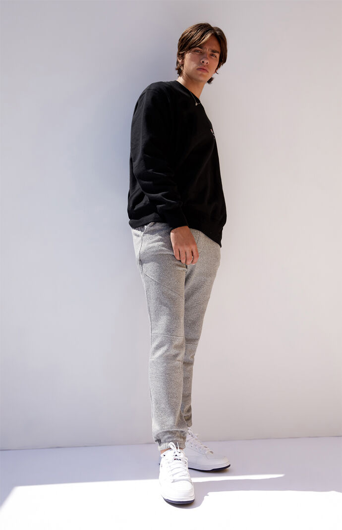 Heather Gray Paneled Sweatpants