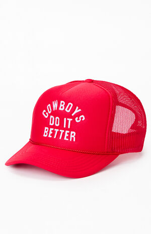 Red Cowboys Do It Better Trucker Hat image number 4