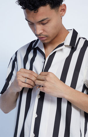 Black & White Stripe Resort Shirt image number 2
