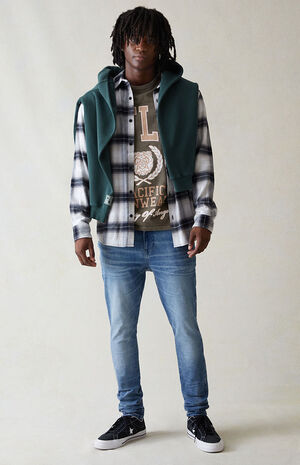 High Stretch Indigo Stacked Skinny Jeans image number 5