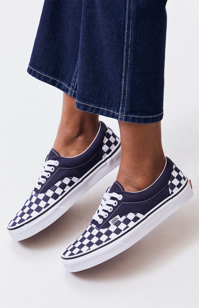 navy checkered vans