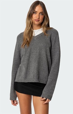 Martha Oversized V Neck Sweater image number 1