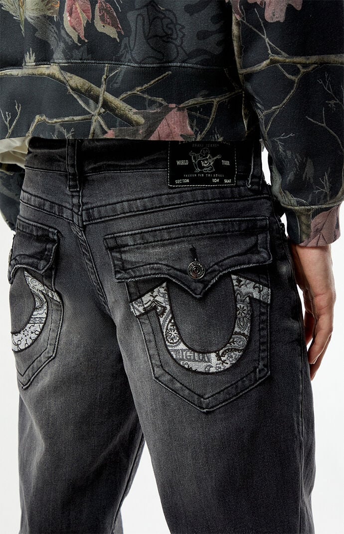 True Religion Ricky Bandana Horseshoe Straight Leg Jeans