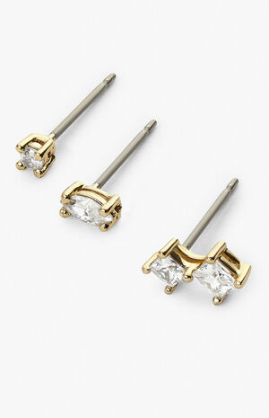 Val White Stud Earrings Set image number 5